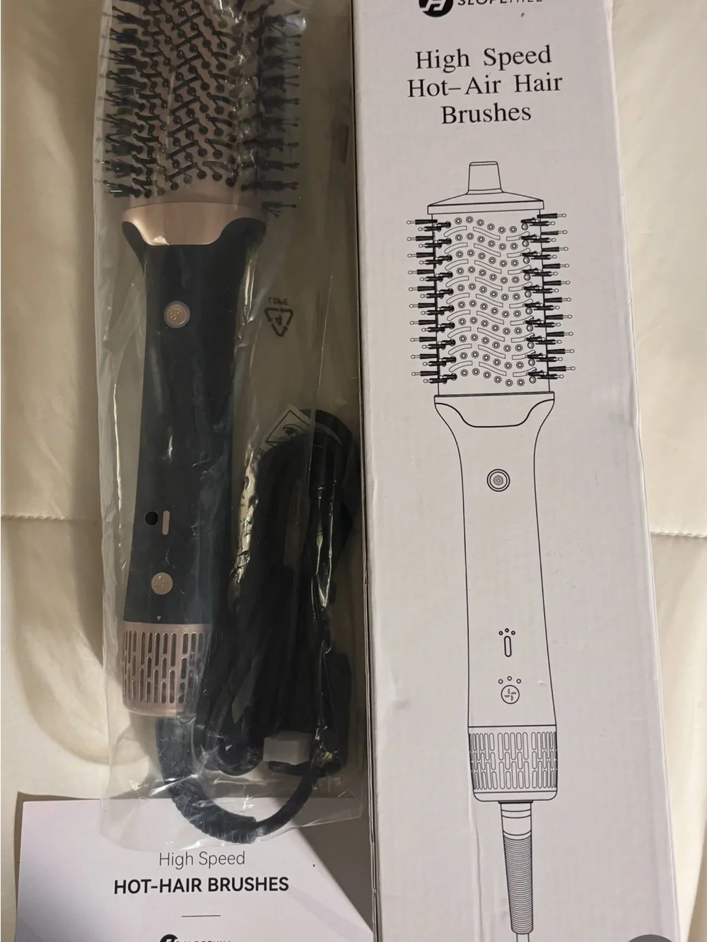SLOPEHILL 4 in 1 High Speed Hot Air Style Brush Black/Gold New Open Box!